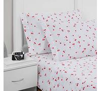 Poppy & Fritz - Parure de lit en Percale de Coton, fraîche et fraîche, décoration d'intérieur légère (Cerises, lit Simple)