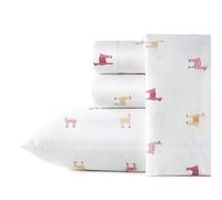 Poppy & Fritz - Parure de lit Queen Size en Percale de Coton, Nette et fraîche, décoration d'intérieur légère (Lama de misse, Grand lit)