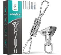 Poprkdre Crochet de plafond pour fauteuil suspendu, ressort oscillant jusqu'à 450 kg, support de sac de frappe avec mousqueton rotatif à 360 °, crochet de balançoire pour hamac, kit en bois de béton