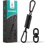 Poprkdre Ressort basculant en acier, capacité de charge jusqu'à 250 kg, fauteuil suspendu avec 2 mousquetons, ressort de suspension, crochet pivotant à 360° pour hammock, chaise longue suspendue, noir