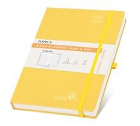 POPRUN Agenda 2025 2026 Journalier A4 Grand Format 30,5 x 21,5 cm - 1 Page par Jour, D'Août 2025 à Juil 2026 12 Mois Scolaire, Couverture Rigide, Signet à 2 rubans, Papier 80g/m², Jaune clair