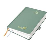 POPRUN Agenda 2025 2026 Journalier A5 21,5 x 14,5cm, 1 Page par Jour D'Août 2025 à Juil 2026 12 Mois, Planner Scolaire Couverture Rigide, Poche intérieure, Papier 80g/m², Vert Minuit