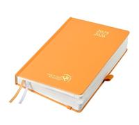 POPRUN Agenda 2025 2026 Journalier A5 21,5 x 14,5cm, 1 Page par Jour D'Août 2025 à Juil 2026 12 Mois, Planner Scolaire Couverture Rigide, Poche intérieure, Papier 80g/m², Orange