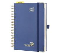 POPRUN Agenda 2025 2026 Journalier A5 21,5 x 14,5cm, 1 Page par Jour D'Août 2025 à Juil 2026 12 Mois, Planner Scolaire, Couverture Rigide Spirale, Règle et signet, Papier 80g/m², Bleu marine