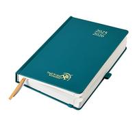 POPRUN Agenda 2025 2026 Journalier A5 21,5 x 14,5cm, 1 Page par Jour D'Août 2025 à Juil 2026 12 Mois, Planner Scolaire Couverture Rigide, Poche intérieure, Papier 80g/m², Pacifique Vert