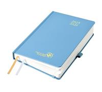 POPRUN Agenda 2025 2026 Journalier A5 21,5 x 14,5cm, 1 Page par Jour D'Août 2025 à Juil 2026 12 Mois, Planner Scolaire Couverture Rigide, Poche intérieure, Papier 80g/m², Bleu brume