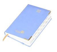 POPRUN Agenda 2025 2026 Journalier Scolaire 21,5 x 14,5 cm, 1 Page par Jour D'Août 2025 à Juil 2026 12 Mois, Couverture en cuir de coton PU, Onglets Mensuels, Papier 80g/m², Bleu bleuet
