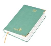 POPRUN Agenda 2025 2026 Journalier Scolaire 21,5 x 14,5 cm, 1 Page par Jour D'Août 2025 à Juil 2026 12 Mois, Couverture en cuir de coton PU, Onglets Mensuels, Papier 80g/m², Vert Minuit