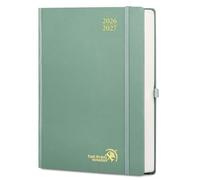 POPRUN Agenda 2026 2027 Journalier A4 Grand Format 30,5 x 21,5 cm | 1 Page par Jour,D'Août 2026 à Juil 2027 12 Mois Scolaire,Couverture Rigide,2 Signets en ruban,Papier 80g/m,Vert Minuit