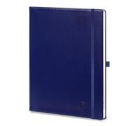 POPRUN Agenda 2026 2027 Semainier Scolaire A4 Format 29,7x21cm en Français | Grand Planner Couverture Souple en PU Cuir,Intervalles de 15 minutes,D'Août 2026 à Juil 2027,Papier 100 g/m²,Bleu Nuit