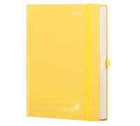 POPRUN Agenda 2026 Journalier A4 Grand Format 30,5 x 21,5 cm - Couverture Rigide, 1 Page par Jour, D'Jan 2026 à Déc 2026-12 Mois, Avec signet à 2 rubans, Papier 80 g/m², Jaune clair