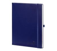 POPRUN Agenda 2026 Semainier A4 Grand Format 29,7 x 21 cm en Français - Couverture Souple en PU Cuir, Intervalles de 15 minutes, D'Jan 2026 à Déc 2026, Papier 100 g/m², Bleu nuit