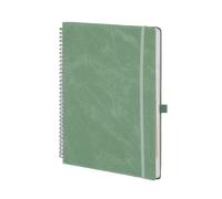 POPRUN Agenda 2026 Semainier A4 Grand Format 29,7 x 21 cm en Français - Couverture Souple en PU Cuir Spirale, Intervalles de 15 minutes, D'Jan 2026 à Déc 2026, Papier 100 g/m², Vert Minuit