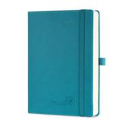 POPRUN Agenda 2027 Journalier Format A5(20.9 x 14 cm), Jan 2027-Déc 2027 | Couverture Souple en PU Cuir,1 Page par Jour,Planner de 12 Mois, 2 Signet Rubans, Papier 80 g/m²,Vert Pacifique