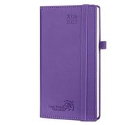 POPRUN Agenda académique 2026-2027 de poche, semainier fin (16,5 x 9 cm), 17 mois (août 26 à décembre 27), petite couverture en cuir synthétique, planificateur semestriel 26/27, semestriel, pour sac
