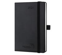 POPRUN Agenda de Poche 2026 A6 Semainier 16 x 10,5 cm - Couverture Souple en PU Cuir, Petit Agenda, D'Jan 2026 à Déc 2026-12 Mois, Signet à 2 rubans, Papier 100 g/m², Noir