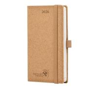 POPRUN Agenda de Poche 2026 Semainier 16,5 x 9 cm - Couverture rigide Écologique biodégradable, Petit Planner D'Jan 2026 à Déc 2026, Signet à 2 rubans, Papier 80 g/m², Désert