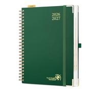POPRUN Agenda journalier 2026-2027, une page par jour, grande taille 21,6 x 30,5 cm, calendrier quotidien avec juillet 2026 à juin 2027, carnet de rendez-vous académique à couverture rigide avec