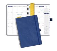 POPRUN Agenda mensuel 2026-2027, grande taille 21 x 29,8 cm, calendrier à couverture souple de 16 mois, d'avril 2026 à juillet 2027, carnet de rendez-vous avec reliure à spirale, onglets mensuels