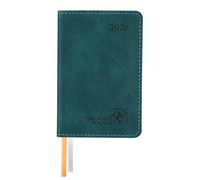 POPRUN Mini Agenda 2026 de Poche Semainier A7 11,5 x 7,5 cm Version Française, Couverture Souple en PU Cuir - Super Petit Weekly Planner, D'Jan 2026 à Déc 2026, Papier 70 g/m², Pétrole Vert