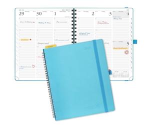 POPRUN Planificateur 2026 (grand format - 21,6 x 26,7 cm) avec horaire, mise en page verticale - Calendrier hebdomadaire 2026 (janvier 2026 à décembre 2026) pour gérer le temps, onglets mensuels