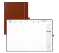 POPRUN Planificateur hebdomadaire 2026 (format A4, 21,6 x 20,9 cm), carnet de rendez-vous de 15 minutes (janvier 2026 à décembre 2026) avec onglets mensuels, poches intérieures, porte-stylo