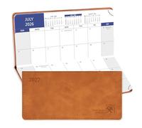 POPRUN Planning mensuel de poche 2026-2027, format fin 8,3 x 17,1 cm (juillet 26-déc 27), calendrier de poche à 18 mois pour sac à main, petit planificateur mensuel académique avec couverture souple