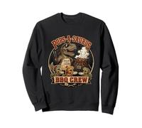 Pops A Saurus BBQ Crew Funny Dinosaur Dad Gag Blague Vintage Sweatshirt