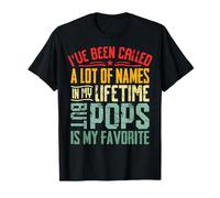 Pops is My Favorite Name Dad Papa Grandpa Retro Vintage T-Shirt
