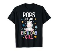 Pops of The Birthday Girl Unicorn Girls Family Matching T-Shirt