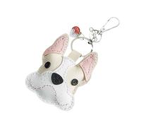 POPSEWING Kit de bricolaje de llavero de Bulldog francés de Cuero de oveja, llavero Kawaii Para niñas/Adolescentes, Regalos personalizados (Blanc)