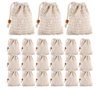 Popshyly Paquet de 40 Sacs à Savon, économiseurs de Savon en Tissu à Mailles de sisal, Sac à Savon avec Cordon de Serrage pour Salle de Bain et Douche