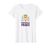 Popsicle Prince : Un Joli Dessin animé Royal sur la crème glacée T-Shirt, Femme, Blanc, XS