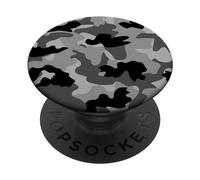 PopSockets Camo gris noir à motif camouflage PopSockets PopGrip - Support et Grip pour Smartphone/Tablette avec un Top Interchangeable