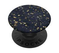 PopSockets Ciel de nuit étoilé Étoiles d'or Astrologie PopSockets PopGrip - Support et Grip pour Smartphone/Tablette avec un Top Interchangeable
