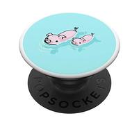 PopSockets Cochons mignons Petits Porcelets Roses Animaux de la Ferme PopSockets PopGrip - Support et Grip pour Smartphone/Tablette avec un Top Interchangeable