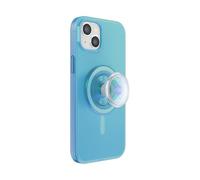 PopSockets Coque pour iPhone 15 Plus avec poignée Ronde Compatible avec MagSafe, Coque de téléphone pour iPhone 15 Plus, Compatible avec Chargement sans Fil, Bleu opalescent