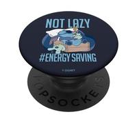 PopSockets Disney Lilo & Stitch Sleeping Not Lazy Hashtag Energy Saving PopSockets PopGrip - Support et Grip pour Smartphone/Tablette avec un Top Interchangeable