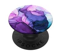 PopSockets Élégant motif abstrait à l'encre violette et tourbillon PopSockets PopGrip - Support et Grip pour Smartphone/Tablette avec un Top Interchangeable