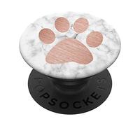 PopSockets Empreinte de patte de chien rose sur poignée de téléphone PopSockets PopGrip - Support et Grip pour Smartphone/Tablette avec un Top Interchangeable