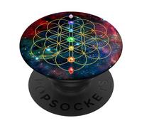 PopSockets Fleur de Vie, Chakra, Géométrie Sacrée, Spiritualité, Yoga PopSockets PopGrip Interchangeable