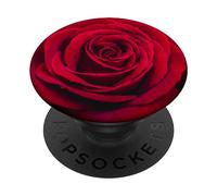 PopSockets Fleur Rose Rouge Floral PopSockets PopGrip - Support et Grip pour Smartphone/Tablette avec un Top Interchangeable