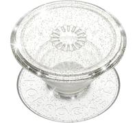 PopSockets – PopGrip support smartphone/tablette – Top interchangeable – Clear Glitter Silver