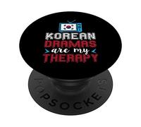 PopSockets Korean Dramas Are My Therapy - K-Pop and K-Drama Funny PopSockets PopGrip - Support et Grip pour Smartphone/Tablette avec un Top Interchangeable