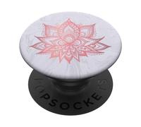 PopSockets Mandala fleur de lotus rose clair motif floral tendance rose PopSockets PopGrip - Support et Grip pour Smartphone/Tablette avec un Top Interchangeable