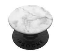 PopSockets Marbre-look Blanc - élégant pour hommes et pour femmes PopSockets PopGrip Interchangeable