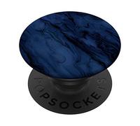 PopSockets Motif de tourbillon d'aquarelle bleu nuit foncé PopSockets PopGrip - Support et Grip pour Smartphone/Tablette avec un Top Interchangeable