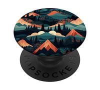 PopSockets Paysage de Montagne esthétique Abstrait PopGrip Interchangeable pour Smartphones avec charge sans fil (sauf Apple MagSafe) - Noir, Multicolore