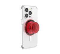 PopSockets Poignée de téléphone Compatible avec MagSafe, Anneau Adaptateur pour MagSafe Inclus, Support de téléphone, Compatible avec Chargement sans Fil - Rouge Dangereux translucide