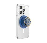 PopSockets: PopGrip Rond pour MagSafe - Bague d'adaptation pour MagSafe Incluse - Support de téléphone Extensible et poignée avec Dessus Interchangeable pour Smartphones et étuis - Dentelle Bleue